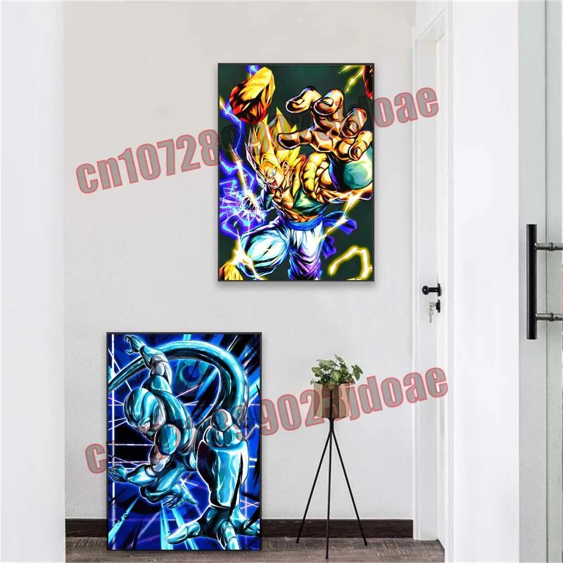 

Dragon Ball Goku Vegeta Frieza Master Roshi Gohan Super Saiyan HD Poster Living Room Mural Colorful Canvas Painting Party Gift