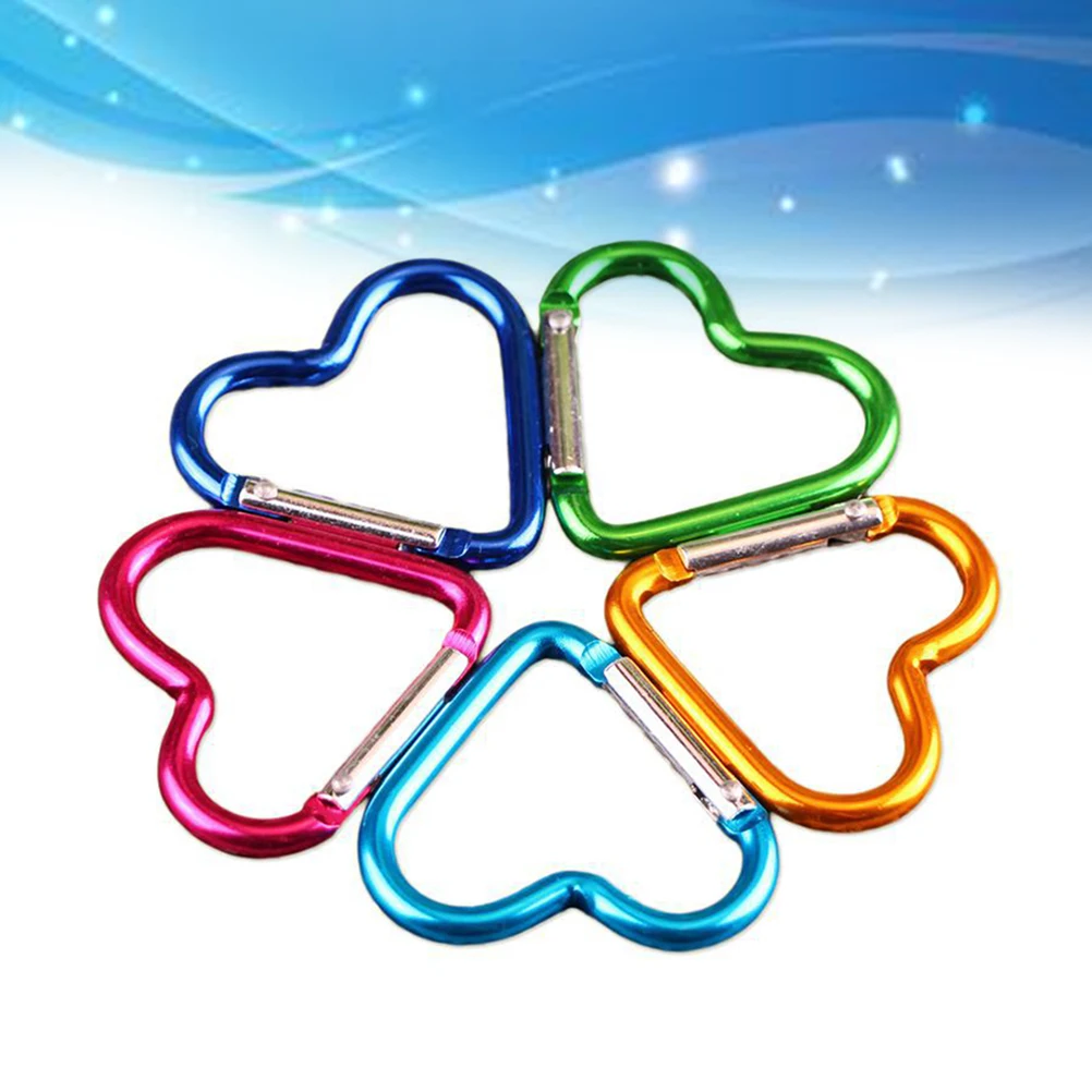 

10pcs Carabiner Climbing Keychain Heart Shape Hammock Premium Material Outdoor Travel Accessories Hiking Camping Fishing