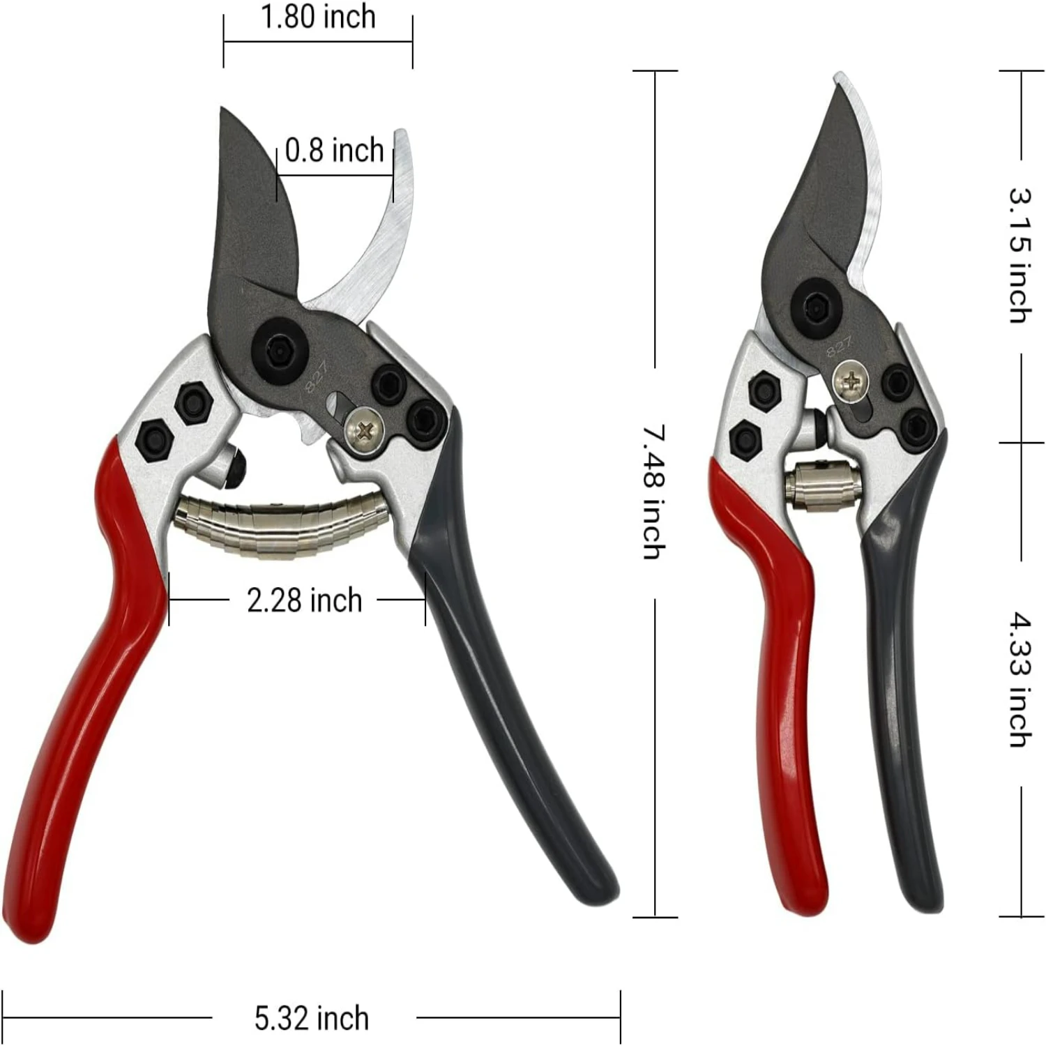 High Quality Essential Coated Carbon Steel Pruning Shears for Farms and Gardens - Non-slip Ergonomic Handles, Easy-to-Use Design