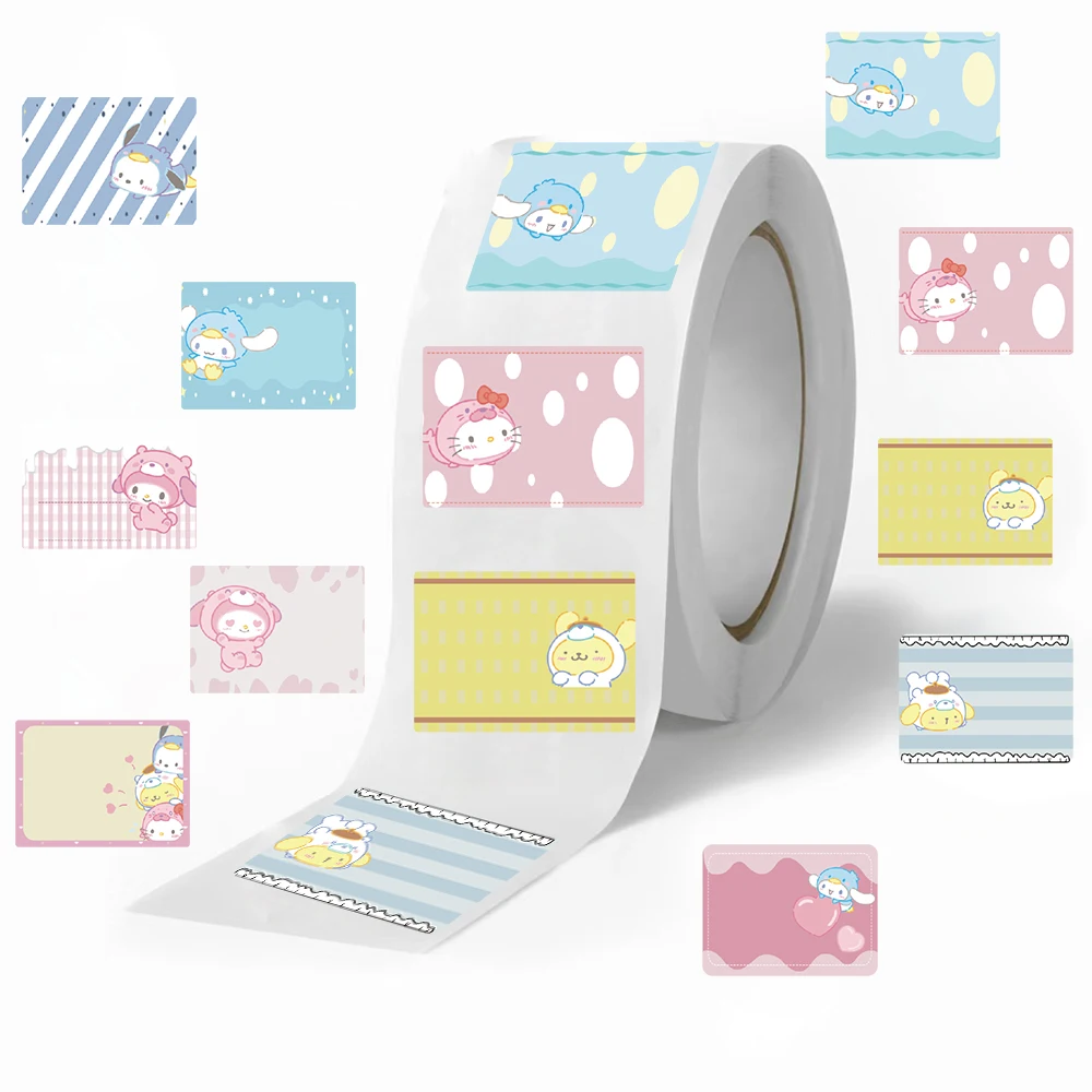 500 sztuk Sanrio rolka naklejek Cute Cartoon etykiety uszczelniające do butelek na wodę Loptop deskorolka czasopisma rzemiosło naklejki winylowe naklejki