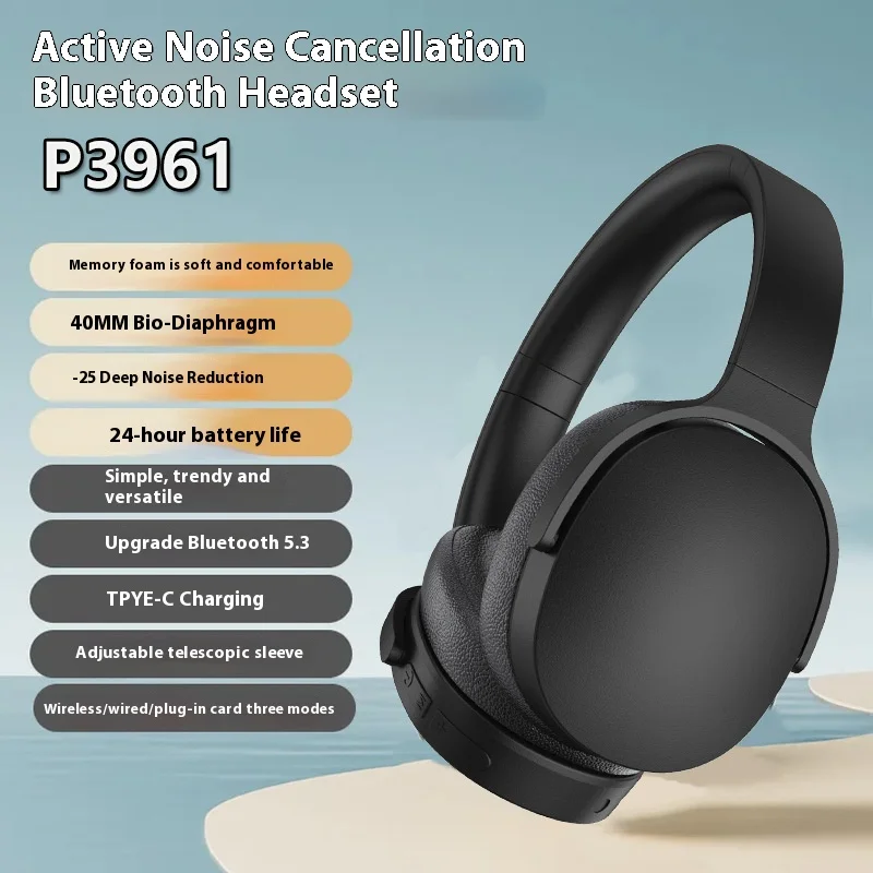 Auricolare Bluetooth P3961 cuffie con cancellazione attiva del rumore Bluetooth 5.3 cuffie con stampo privato per musica sportiva wireless