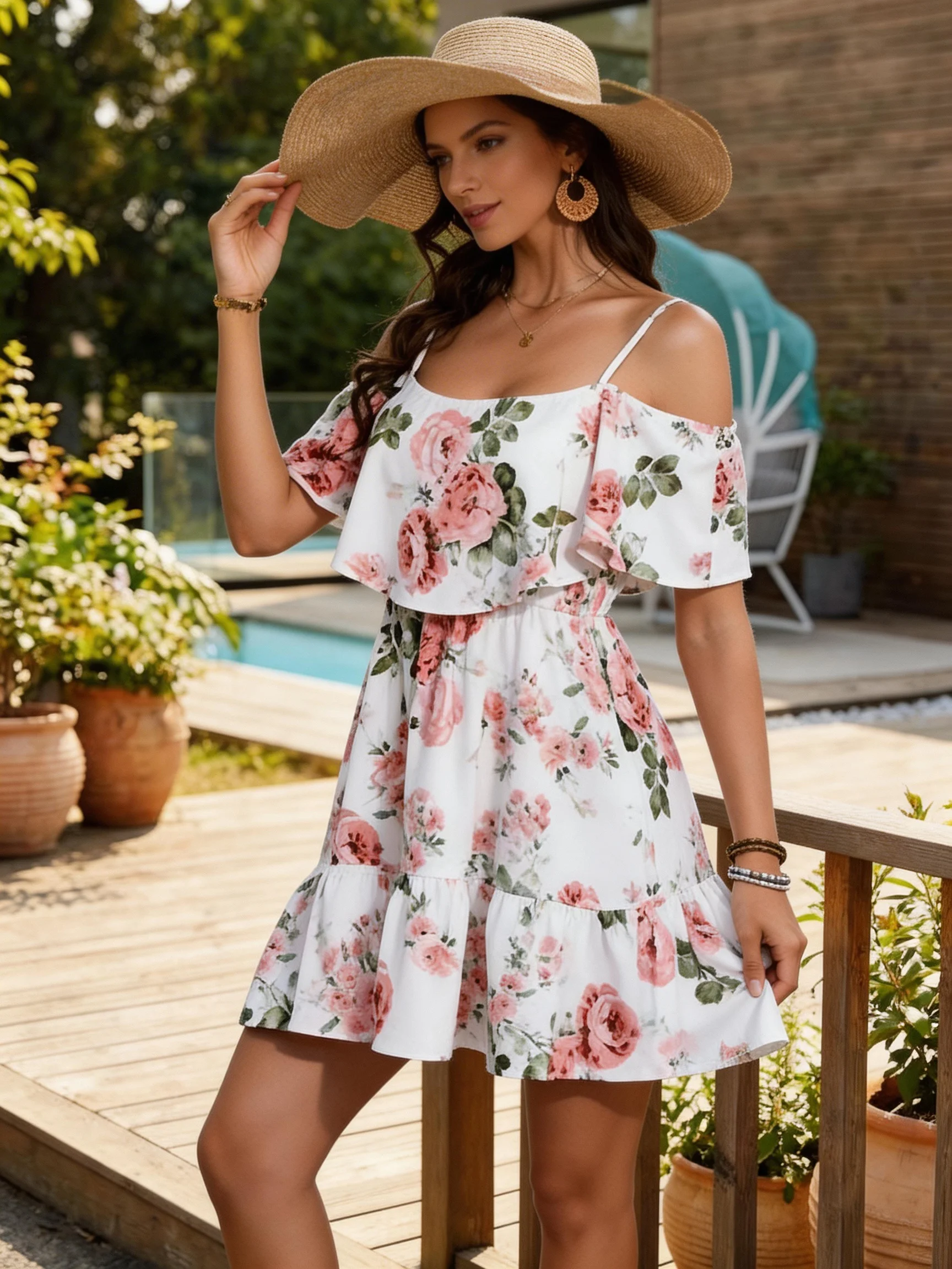 Damenkleid im Europäischen Sti – French Vintage Floral Midi Dress Bewertung und Preis
