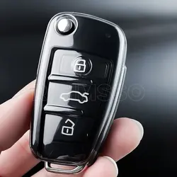 New TPU Car Folding Key Cover Case For Audi A1 A3 8P A4 A5 A6 C7 A7 S3 S7 S8 R8 Q2 Q3 Q5 Q7 Q8 SQ5 C5 C6 TT RS3 RS6 Accessories
