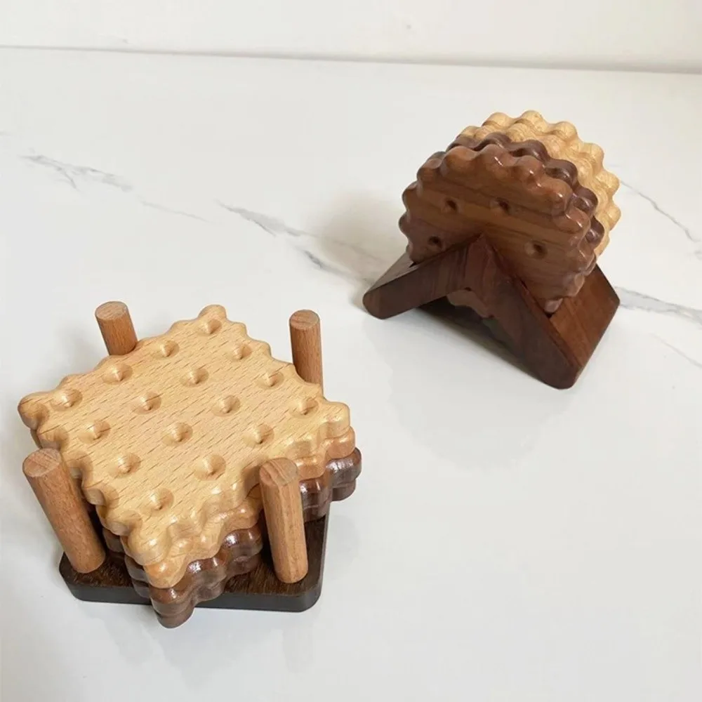 

Круглые подставки для печенья из цельного дерева в форме печенья, термостойкая теплоизоляционная подставка, нескользящая кружка, кофейная подставка для чая, молочного напитка