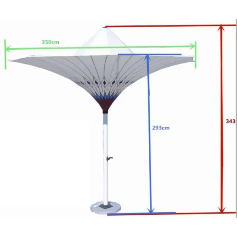 

3.5M Heavy Duty Commercial Outdoor Garden Parasol Patio Outdoor Umbrella Flower Tulip Umbrella