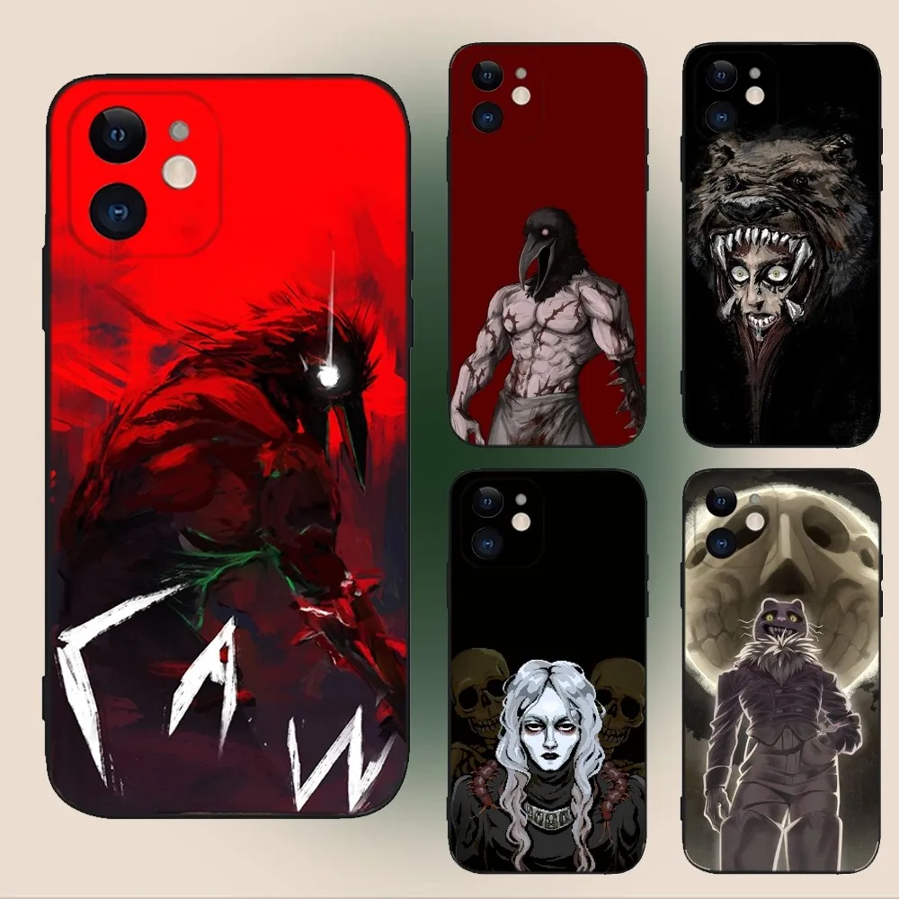 Мягкий силиконовый чехол для телефона Game F-страх и голод для iPhone 15,14,13,12,11,Plus,Pro Max,XS,X,XR,SE,Mini,8,7, черный чехол