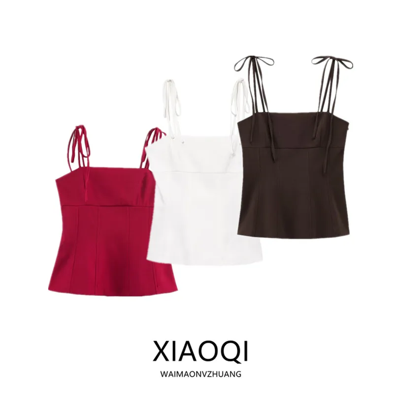 

Elastic Strap Women's Top Knot Design Versatile Spring Summer New Arrival Faionable Casual Wear Anywhere Top