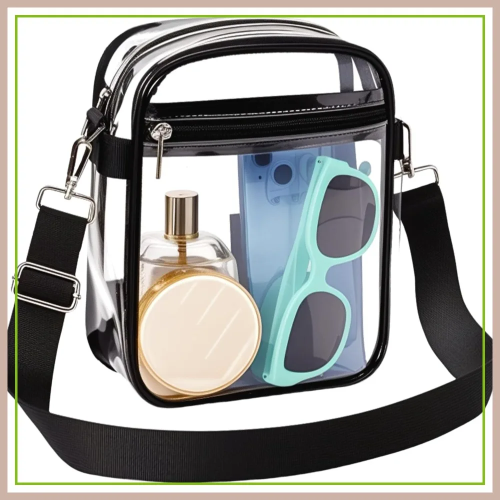 

Clear Bag for Stadium Events, Purse with Removable Strap, Sports Fan Messenger Bag for Concert