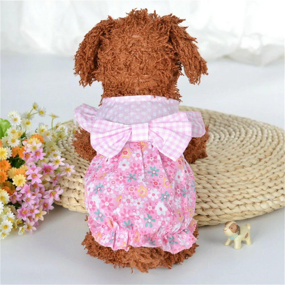 

Summer Pet Skirts for Dogs Cute Floral Dresses Chihuahua Yorkie Poodle Puppy Clothing Princess Outfit Pet Skirt Robe