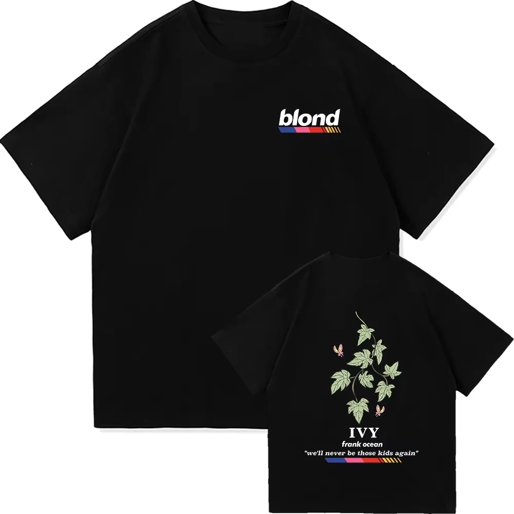 

Футболка Frank O-Ocean Blond Album IVY, модная мужская и женская одежда, футболки в стиле Харадзюку, винтажная одежда высокого качества, хлопковый топ