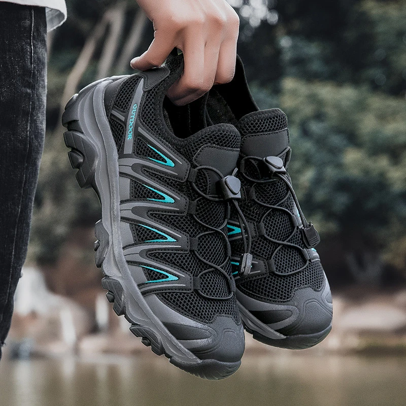 

Outdoor Travel Couple Shoes Low Top Hiking Shoes Lightweight Non Slip Trekking Footwear Comfortable Mountain Climbing Sneakers
