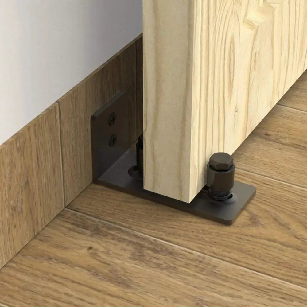 1 set di rulli guida per pavimento regolabili con guida inferiore per porta del fienile scorrevole senza intoppi