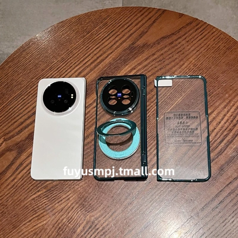 For Vivo X Fold 6 Case Magnetic Ring Electroplated Transparent Hinge Shell Tempered Glass Film Protective Cover With Front Frame