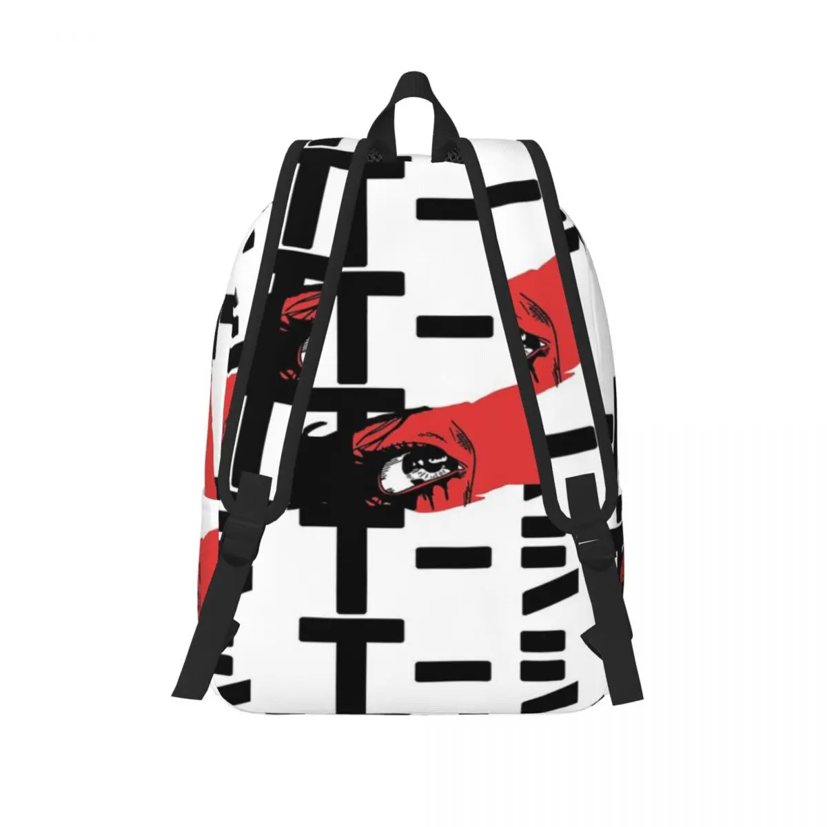 قميص أنيمي يقول تي شيرت باللغة اليابانية حقيبة ظهر بسيطة وأنيقة من القماش حقيبة ظهر للسفر