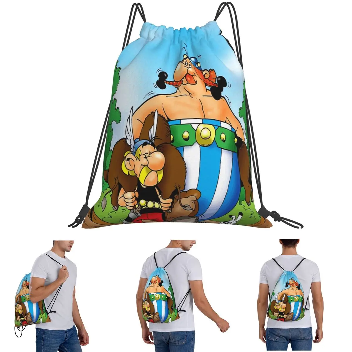 

Рюкзаки Астерикс и Обеликс Dogmatix, повседневные сумки на шнурке, сумка для хранения, сумки для книг для путешествий, школы