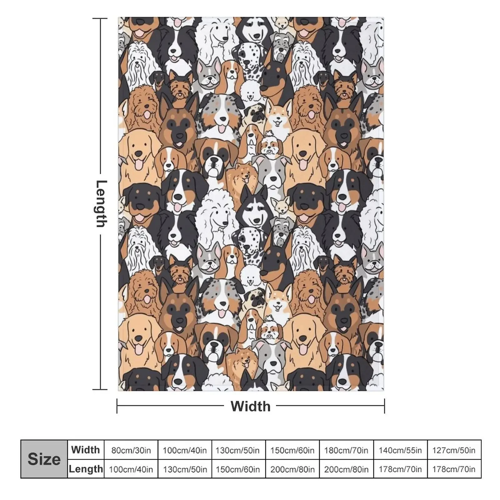 So manny dogs! A cute cartoon dog breeds illustration pattern Throw Blanket wednesday Bed Fashionable Blankets