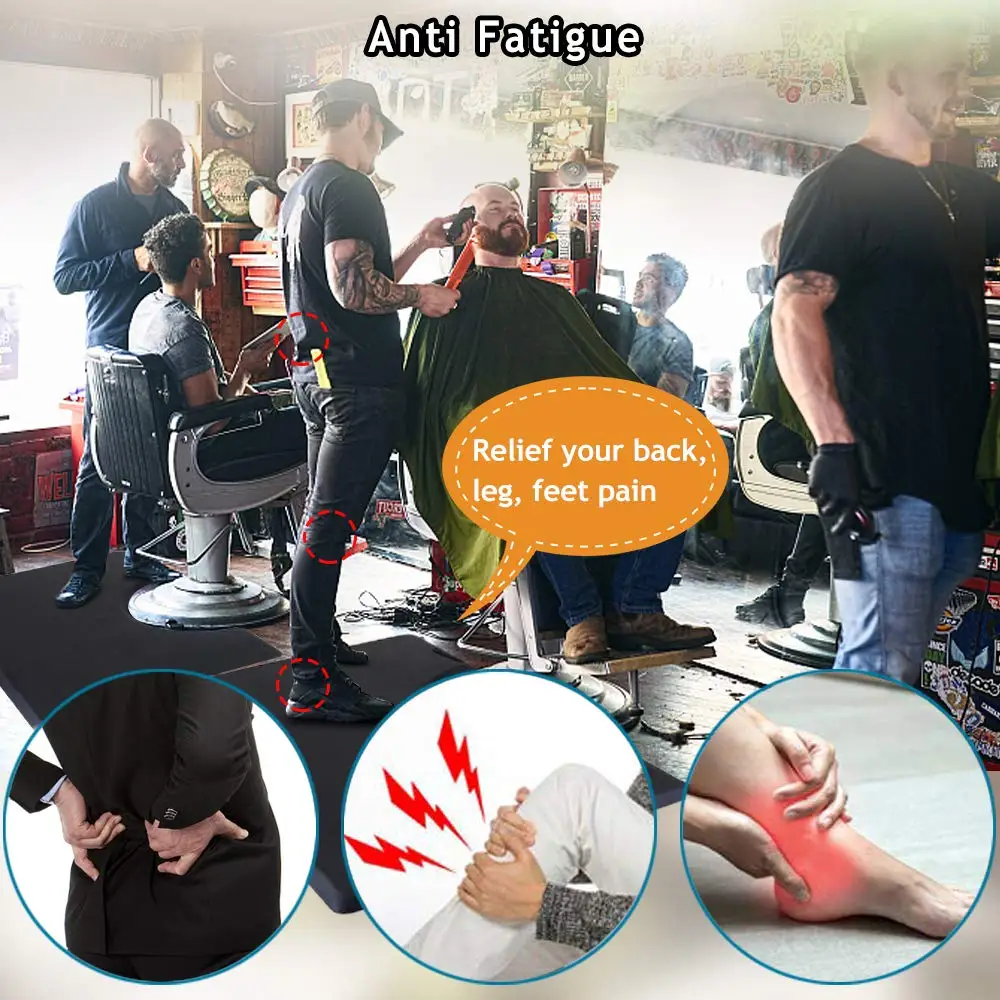 Salon Mats For Hair Stylist Salon & Barber Shop Chair Anti-Fatigue Large 3'X 5' Rectangel 5/8