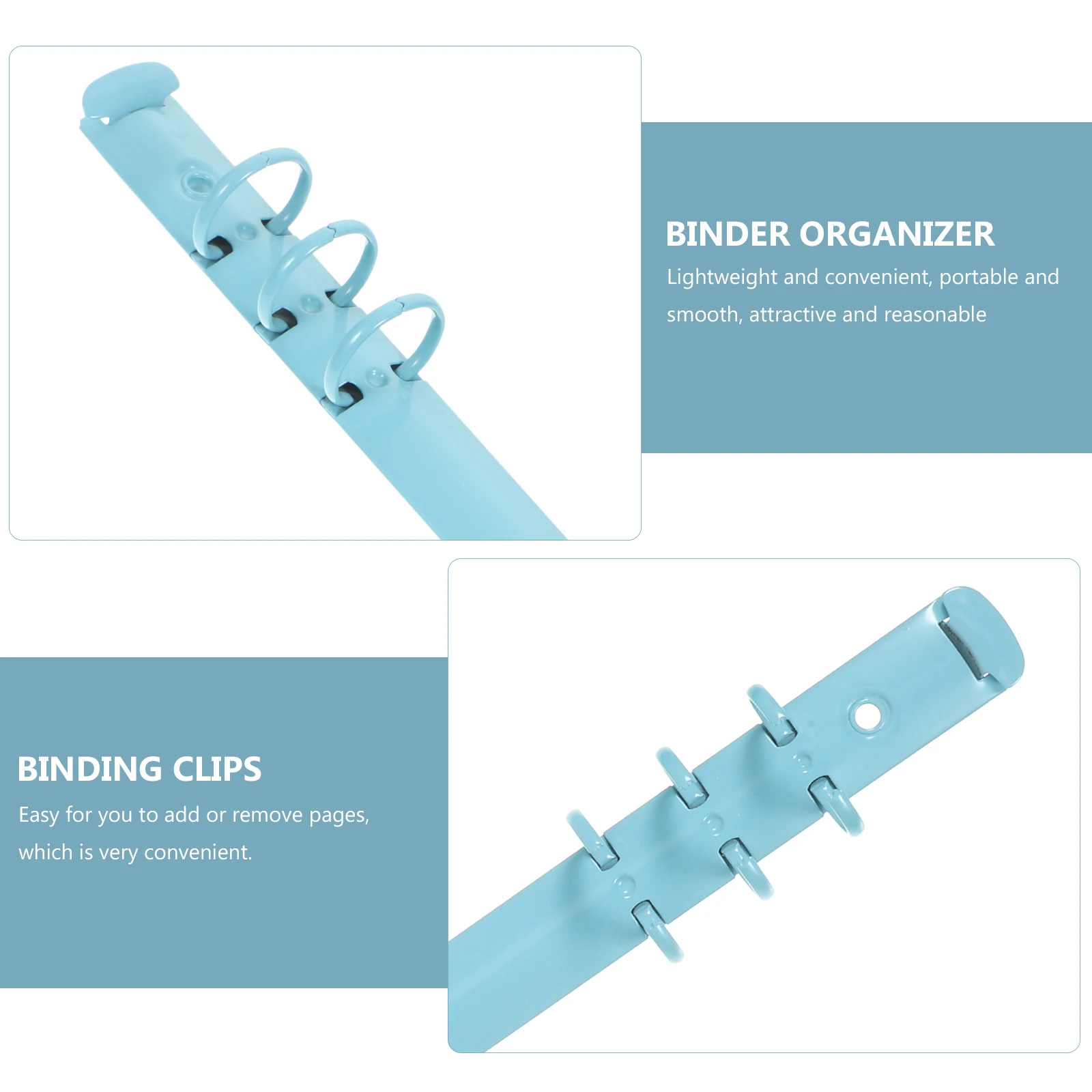 2pcs Metal Binder Clips 6 Ring A5 Spine Inserts For Notebook Loose Leaf Planner Diy Binding Mechanism Fixing Segmented Binders