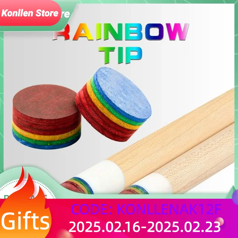 

Rainbow tip billiard 12mm 14mm Multi-Layers Pool Cue Stick Tip Billiards Pool Cue Tip Good Elasticity Tip Billiard Accessories