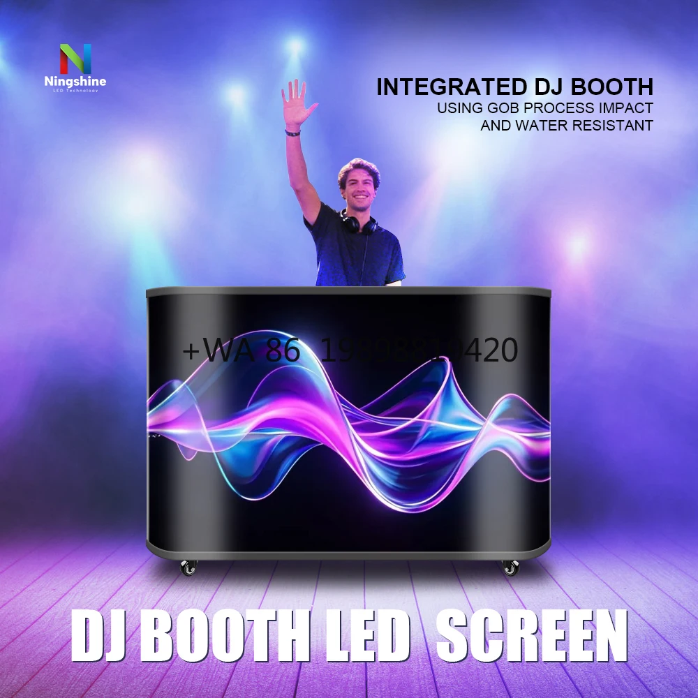 

Portable DJ Booth Table LED Display Screen IP54 Front Waterproof P1.86 P2.5 Indoor Outdoor DJ Stand Booth