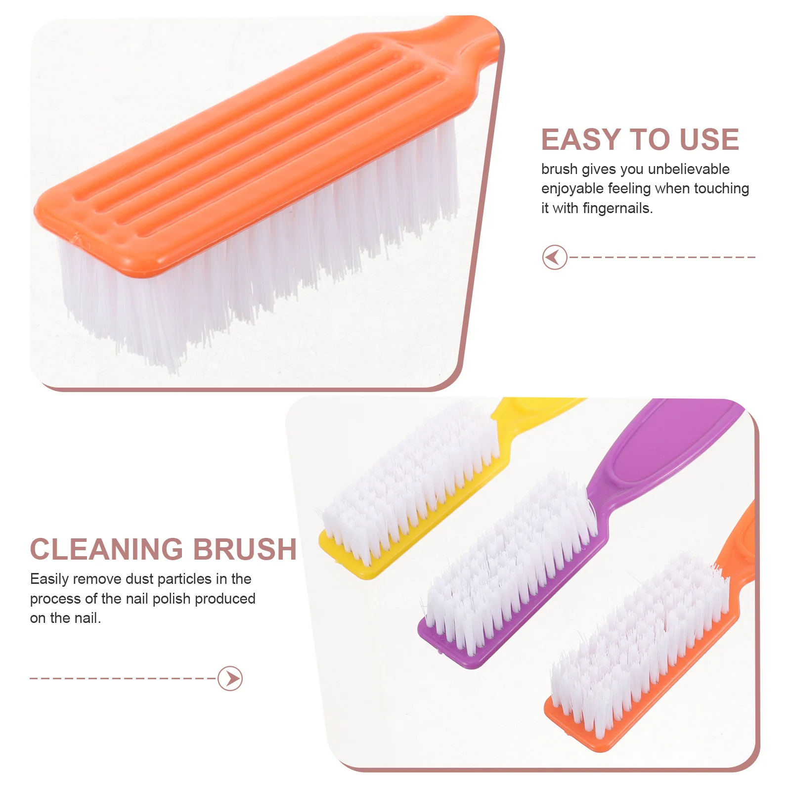 

4Pcs Nail Cleaning Brush Durable Material Soft Touch Portable Lightweight for Nails and Home Gaps Random Color