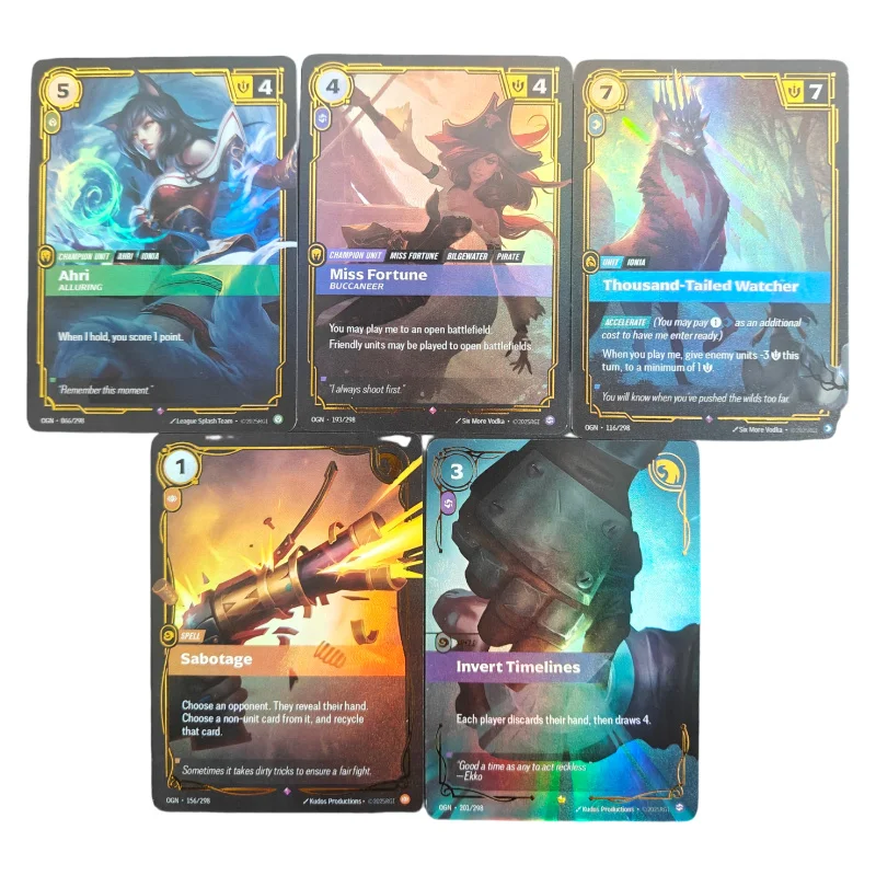 Cartão de Jogo TCG Proxy Riftbound League of Legends Origins Ahri Sabotage OGN Ionia Invert Timelines Spell Unit Collection