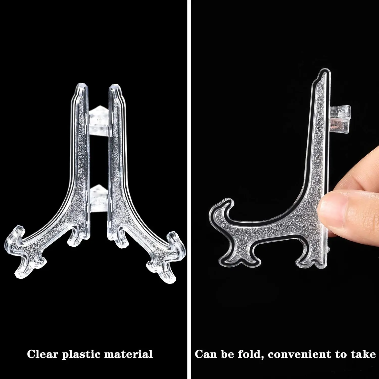 1/12PCS Acrylic Easels Table Top Plate Holder Clear Plastic Dish Bowl Display Stand Rack Wedding Photo Frame Storage Decoration