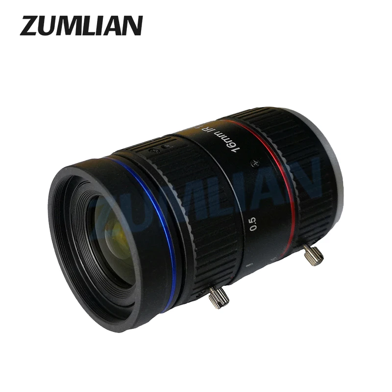 ZUMLIAN ITS IR Lens F1.4 Big Aperture 16mm Fixed Focus Lens 1 Inch Sensor Size C-Mount for Surveillance Camera