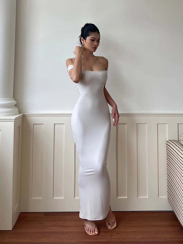 One Line Neck Wrap Hip Fishtail Dress Elegant For Women\'s Summer New Sexy High Waist Slim One Step Dress Dresses Sweet QMC6
