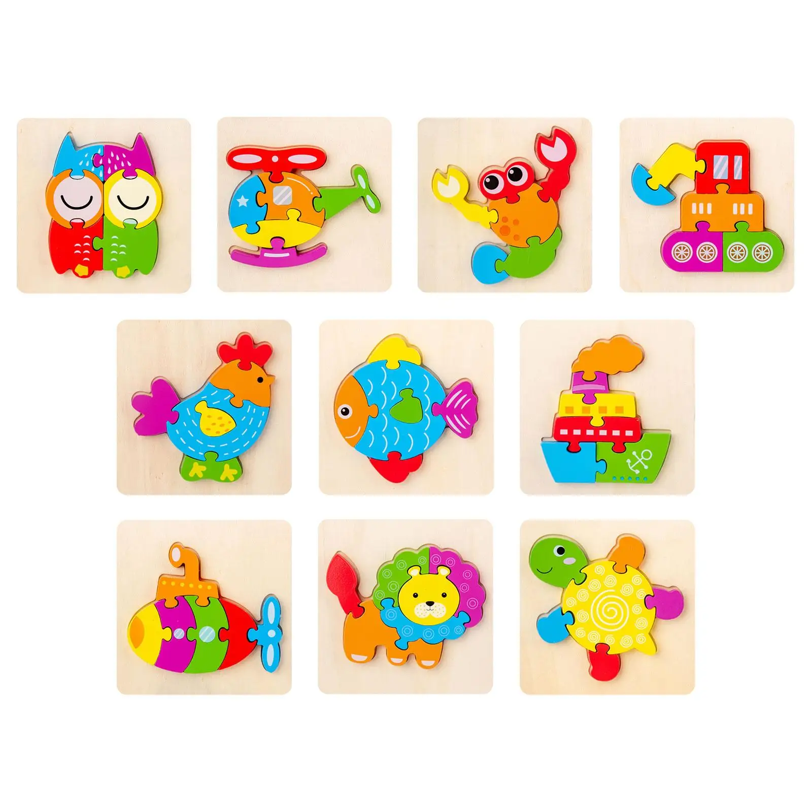 Wooden Puzzle Montessori Stem Interactive Brain Teasers Puzzle Colors