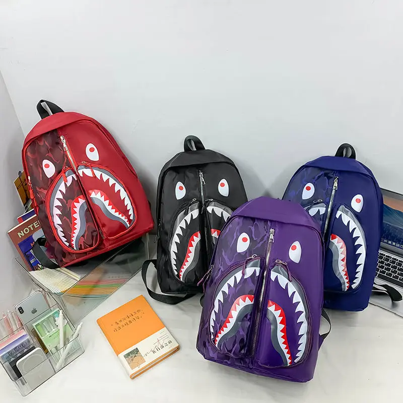 

Multi-colors Student School Backpacks for Women Men Punk Animal Shark Shoulder Bags Waterproof Multifinonal Travel Backpack