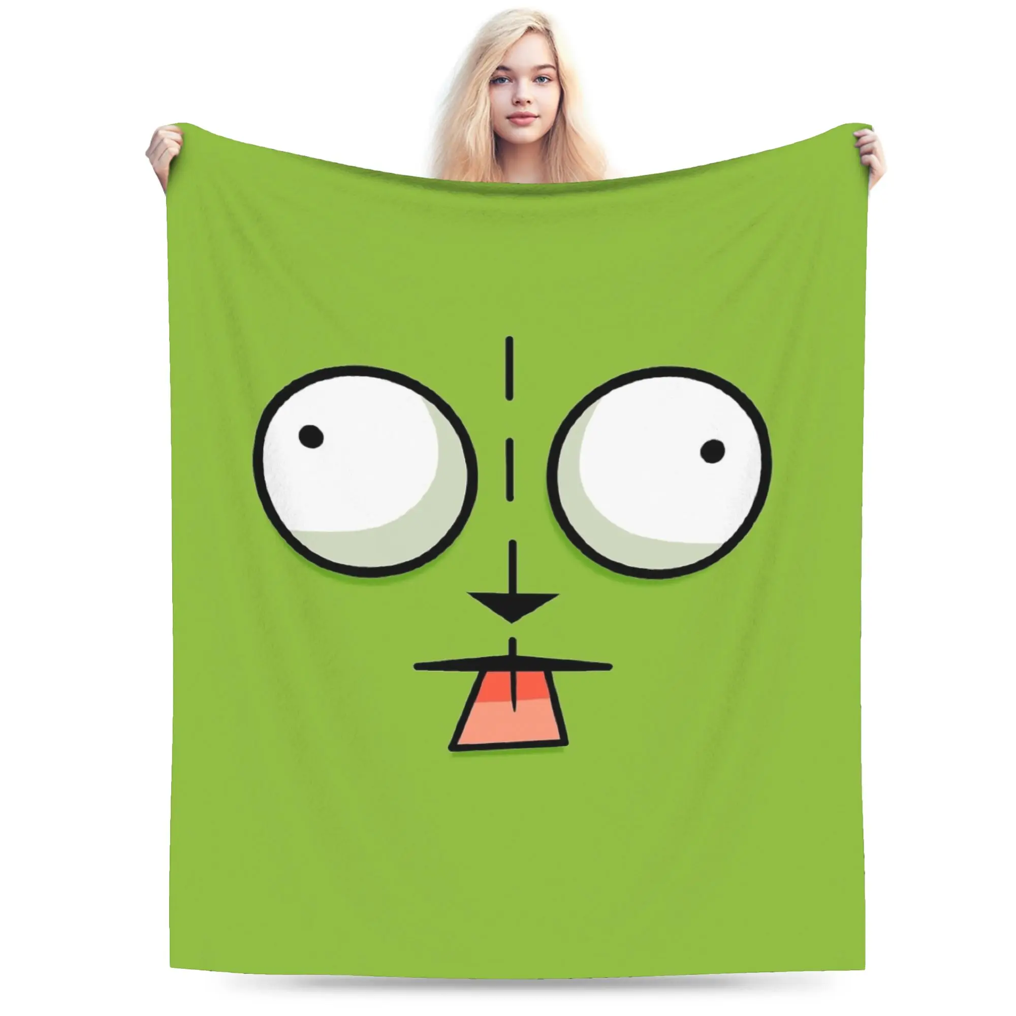 Invaders Zim Cartoon Blanket Flannel All Season Multi-function Ultra-Soft Throw Blanket for Home Travel Bedspreads