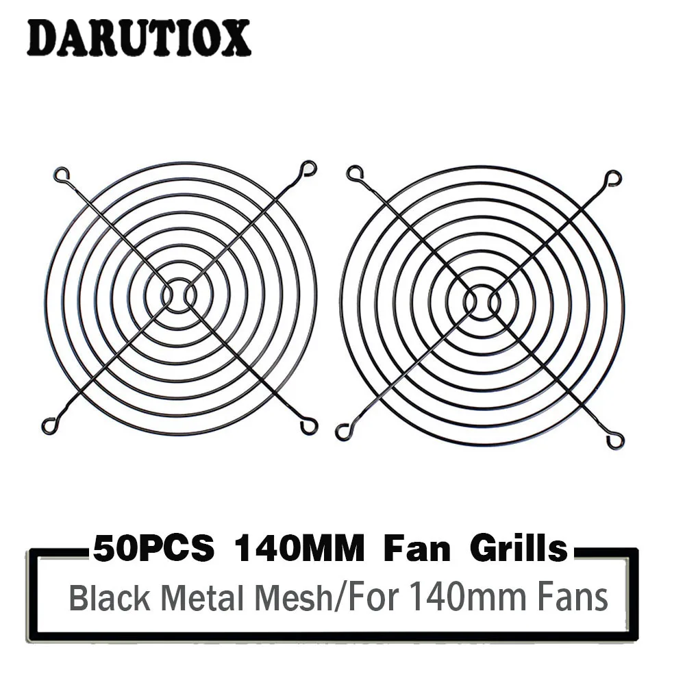 

50 Piecces 140mm 140x140mm Fan Grills Black Metal Wire Finger Protector Guard for 14cm 140mm Cooling Fan