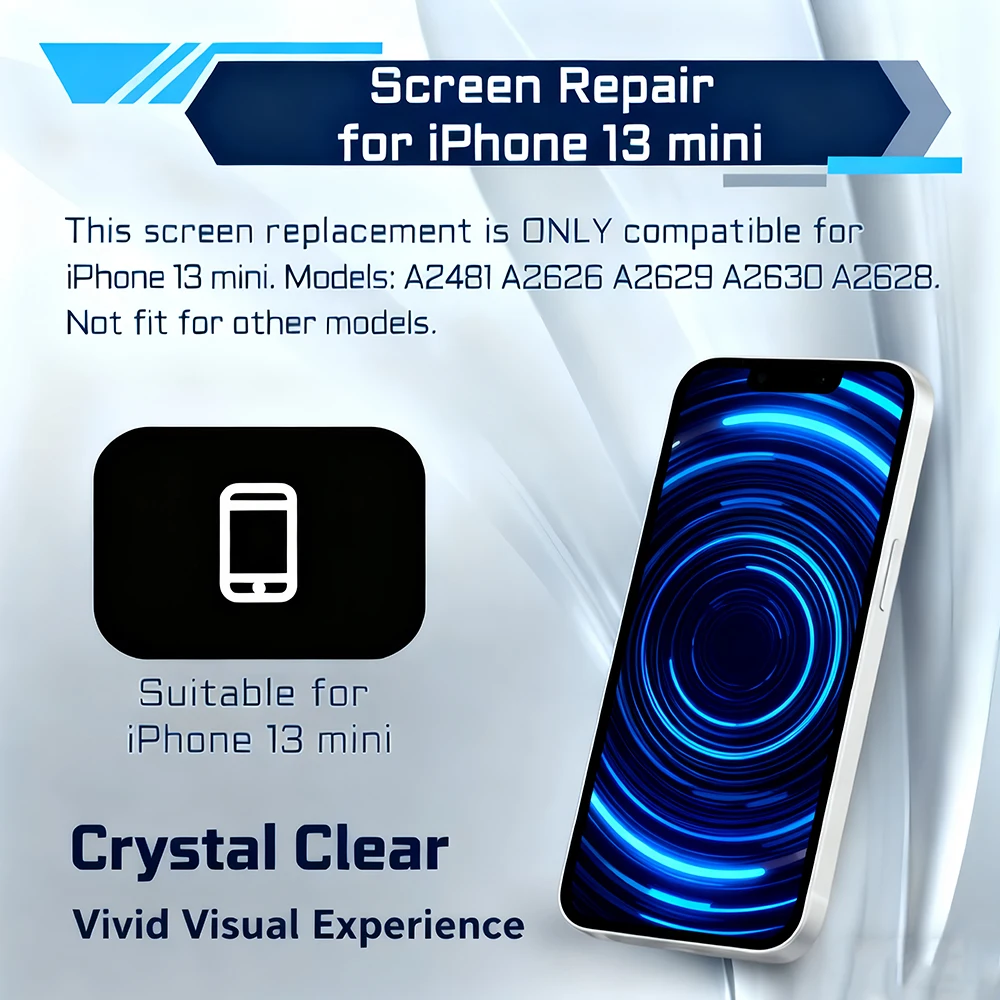 Ekran OLED InCell do iPhone 13 Mini, wyświetlacz LCD z panelem dotykowym, moduł digitizera, zamiennik do naprawy iPhone 13mini, części zamienne do LCD. — zdjęcie produktu 2