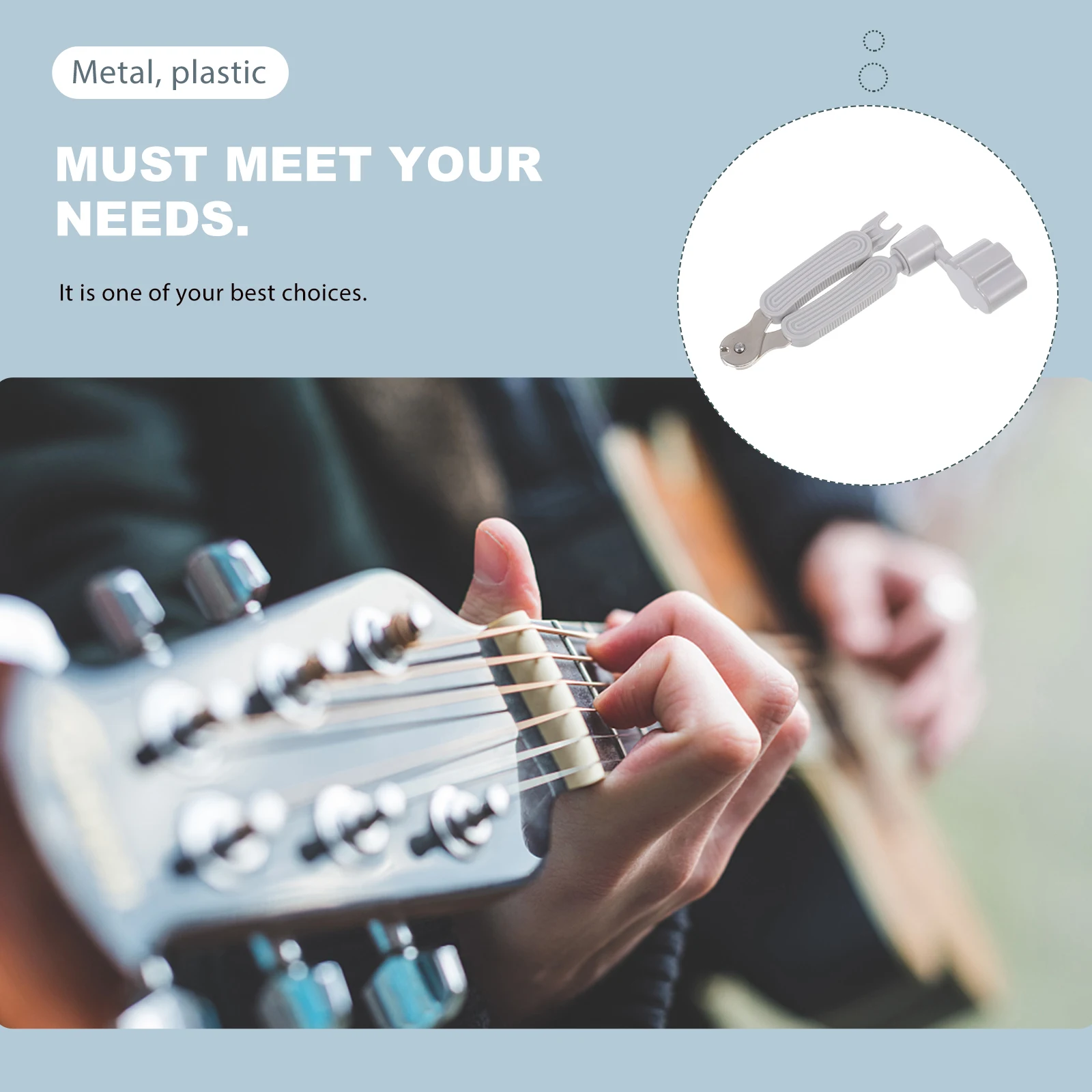 

2Pcs Plastic Guitar String Winder 3 in 1 Cutter Bridge Pin Puller Guitar String Clipper Maintenance Bridge Pin Puller