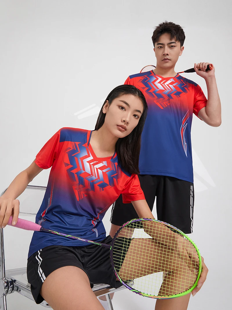 2023 Badminton T-Shirt Men/Women Kids Tennis Shirt Quick Dry Training Volleyball Table Tennis Breathable Shirts For Male Female