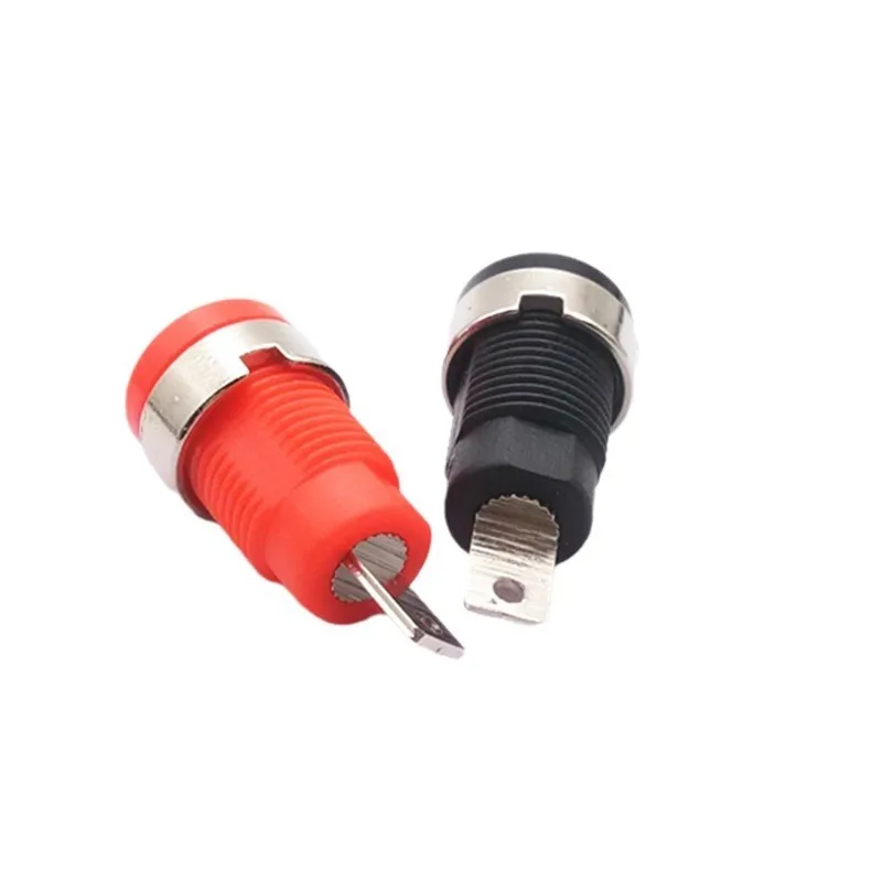 Pure Copper Insulated 4mm Solder Wire Banana Socket Plug Type Female Head Safety High-voltage Terminal Post E2