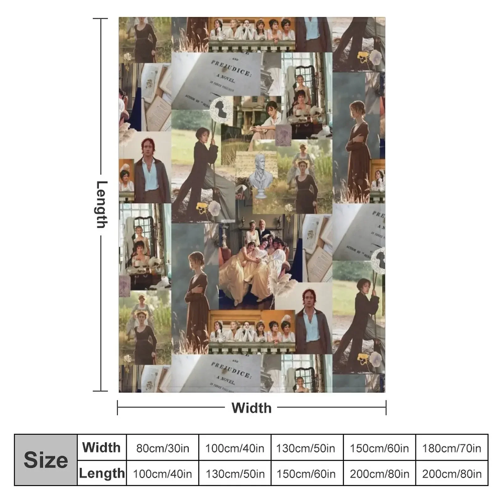 Pride and Prejudice Collage Throw Blanket Baby Bed Blankets