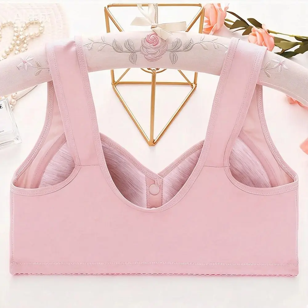 Casual Front Buckle Wireless Sports Bra Seamless Breathable Push Up Bra Shock-Proof Solid Color Vest Corset for Women