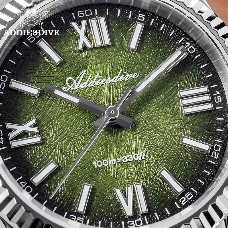 ADDIESDIVE Relojes de cuarzo de acero inoxidable con cristal de zafiro para parejas, relojes de pulsera superluminosos de 10bar resistentes al agua, relojes de pulsera de moda para parejas