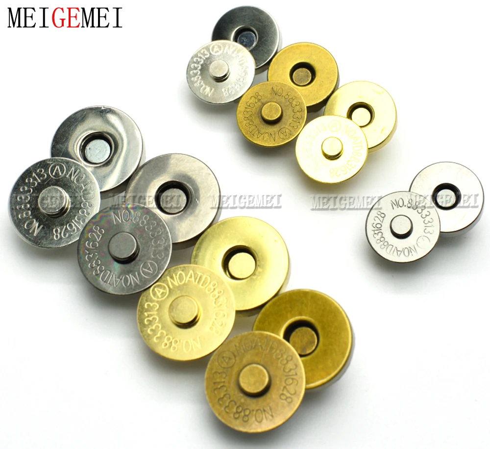 4set Magnetic Snap Fasteners Clasps Buttons Handbag Purse Wallet Craft Bags Parts Accessories 14mm 18mm