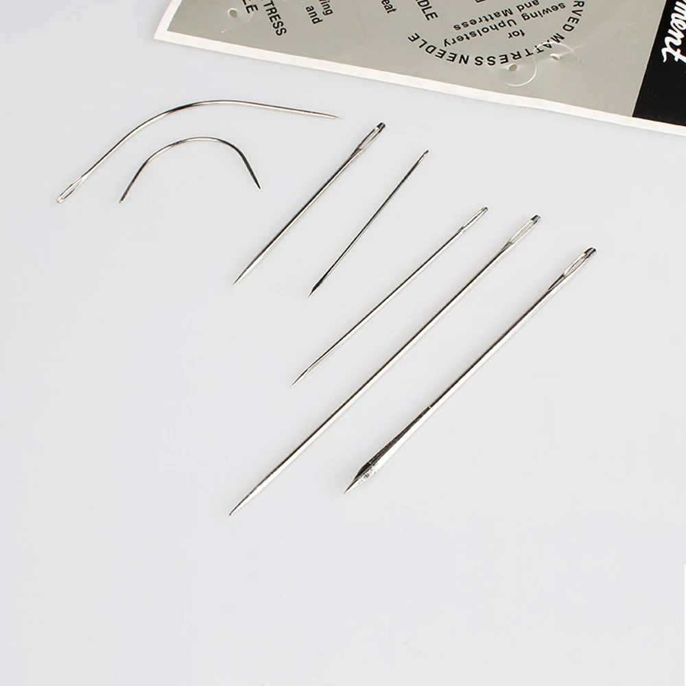 7pcs Repair Sewing Needles Curved Straight Set Upholstery for Carpets Canvas Leather Needle Making Bags Repairing Sofas Tools