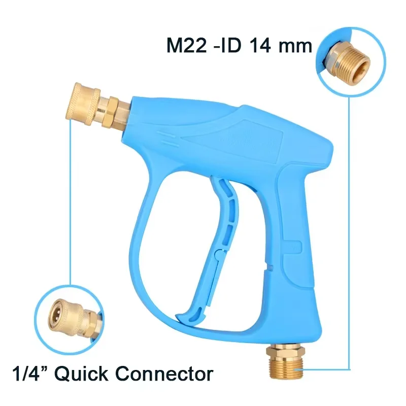 الأزرق جهاز تنظيف يعمل بالضغط العالي رغوة مدفع 1/4 "الاتصال السريع M22-14 الموضوع مع محول كارشر لتفصيل شاحنة سيارة K-Series