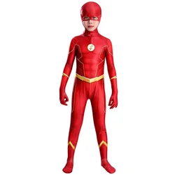 Festa Carnaval Fantasia Vestido com Chapelaria e Conjuntos De Máscara, Flash Man Fantasia Cosplay para Meninos