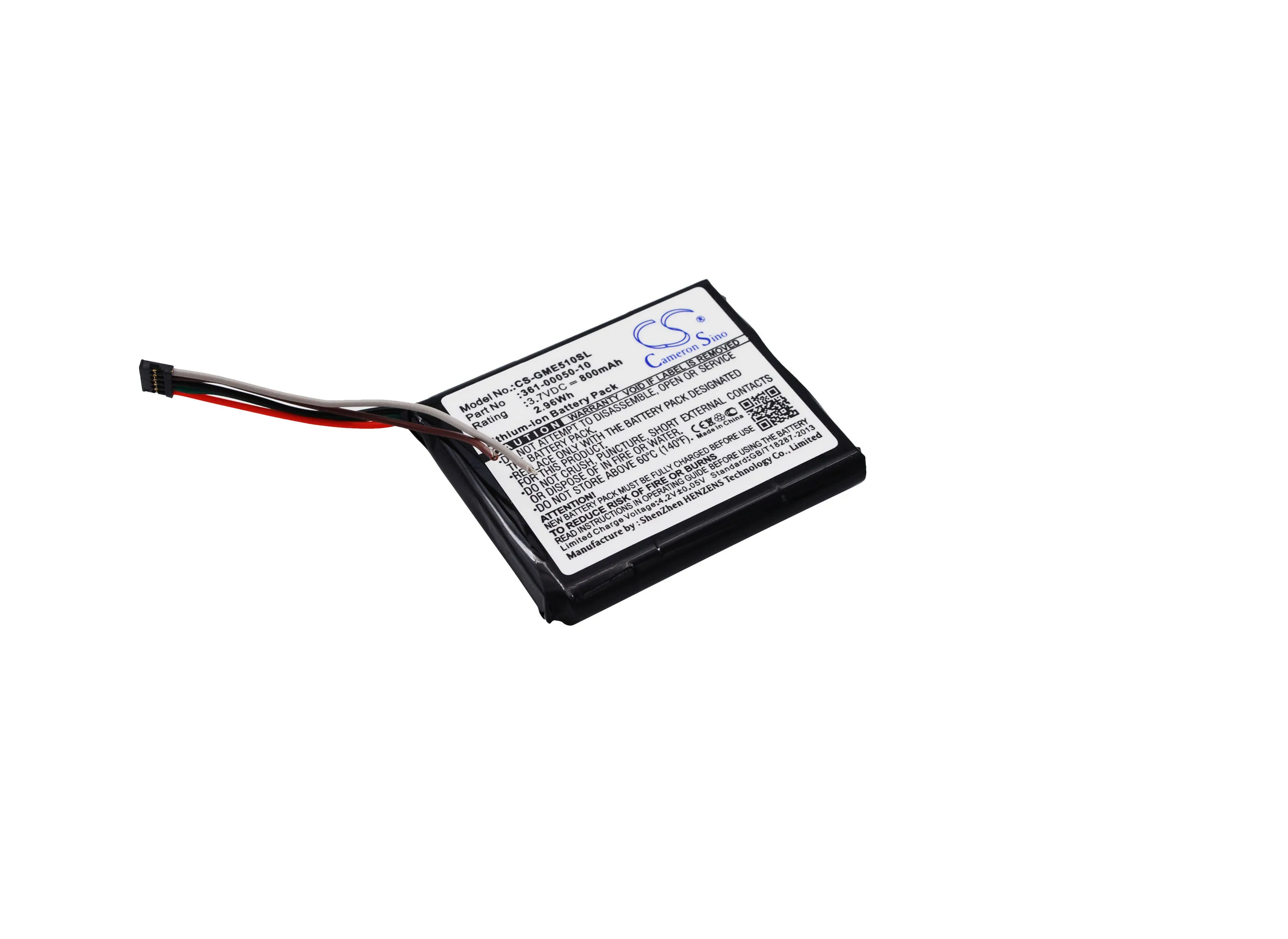 CS Replacement Battery for Garmin Edge 510 PN:361-00050-10,361-00050-03 800mAh / 2.96Wh