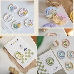 Vintage Stamps Print Head Flower Series Wax Seal Head Stamp Sealing Wax DIY Scrapbooking Cards Envelopes Invitation Decor