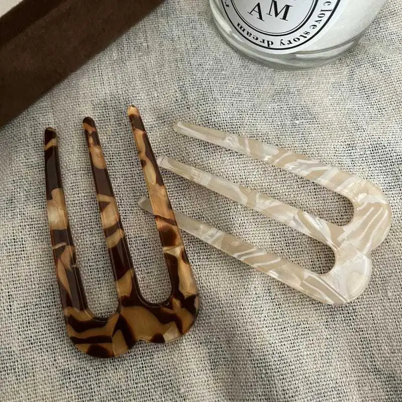 Französische Haarnadeln für Frauen, U-förmige Haargabeln, Vintage-Frisuren-Accessoires, modische 3-Zinken-Haarnadeln, Kopfschmuck【AliS8】 – Detail 6