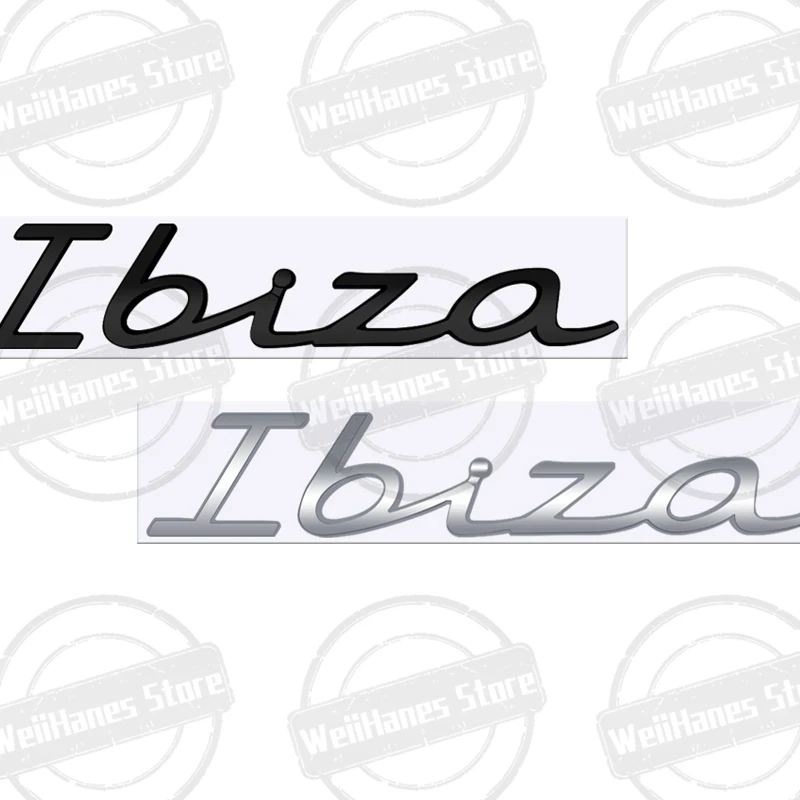 Metal For Ibiza Rear Badge Emblem Chrome Letter Logo Glossy Black Silver Red Accessories Sticker