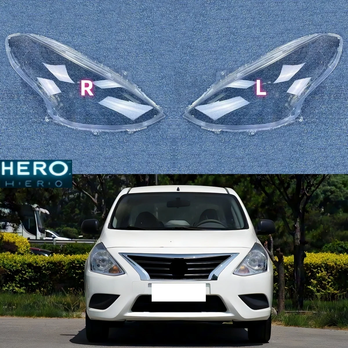

For Nissan Sunny 2014 2015 2016 2017 Front Headlight Cover Transparent Headlamp Lamp Shell Replace Original Lampshade Plexiglass