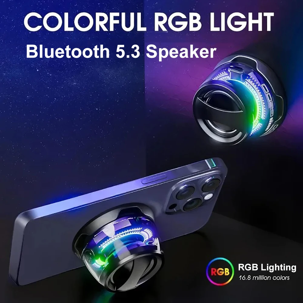 Portable Bluetooth 5.3 Speaker G200 RGB Lighting Magnetic Speaker Mini HD Sound Quality 6 H Music Player Magnetic Phone Holder